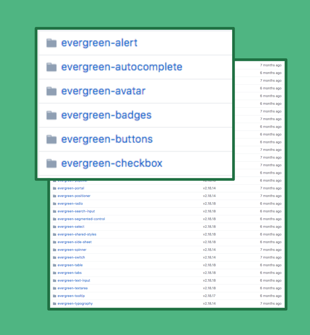 images with folders featuring evergreen design system assets