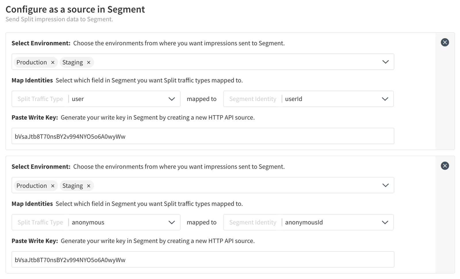 split source configuration