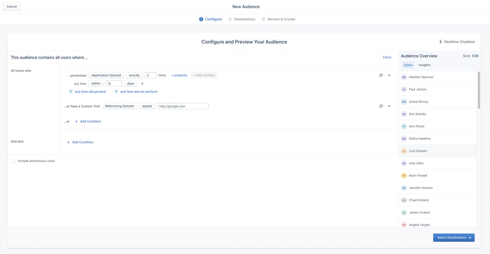 Personas Audience Builder
