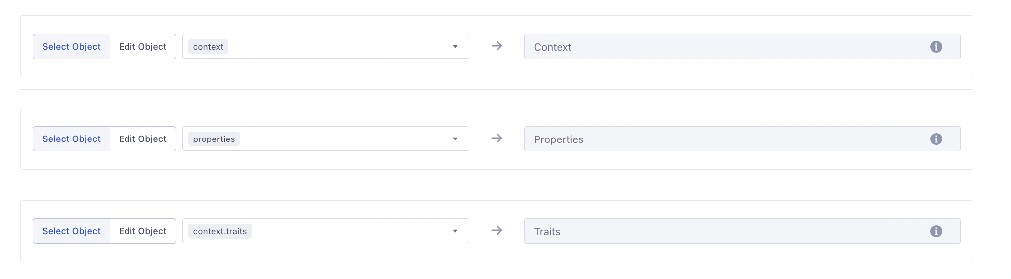 Section mapping in the Segment UI