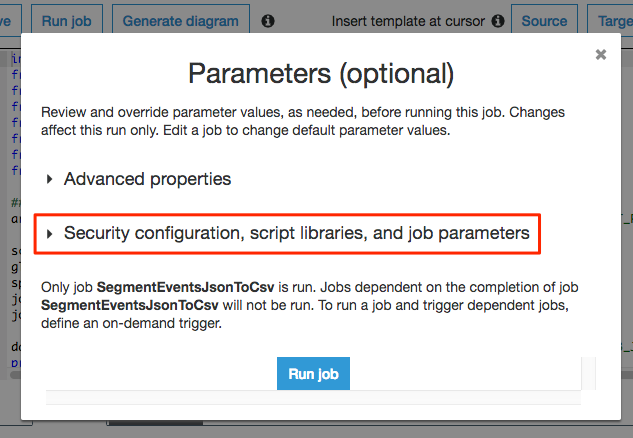 A screenshot of the Parameters panel.