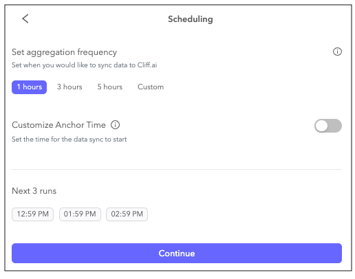 A screenshot of the CLiff scheduling page.
