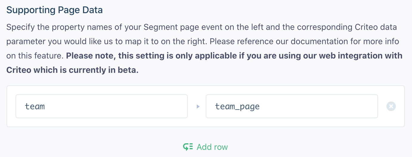 supporting page data screenshot