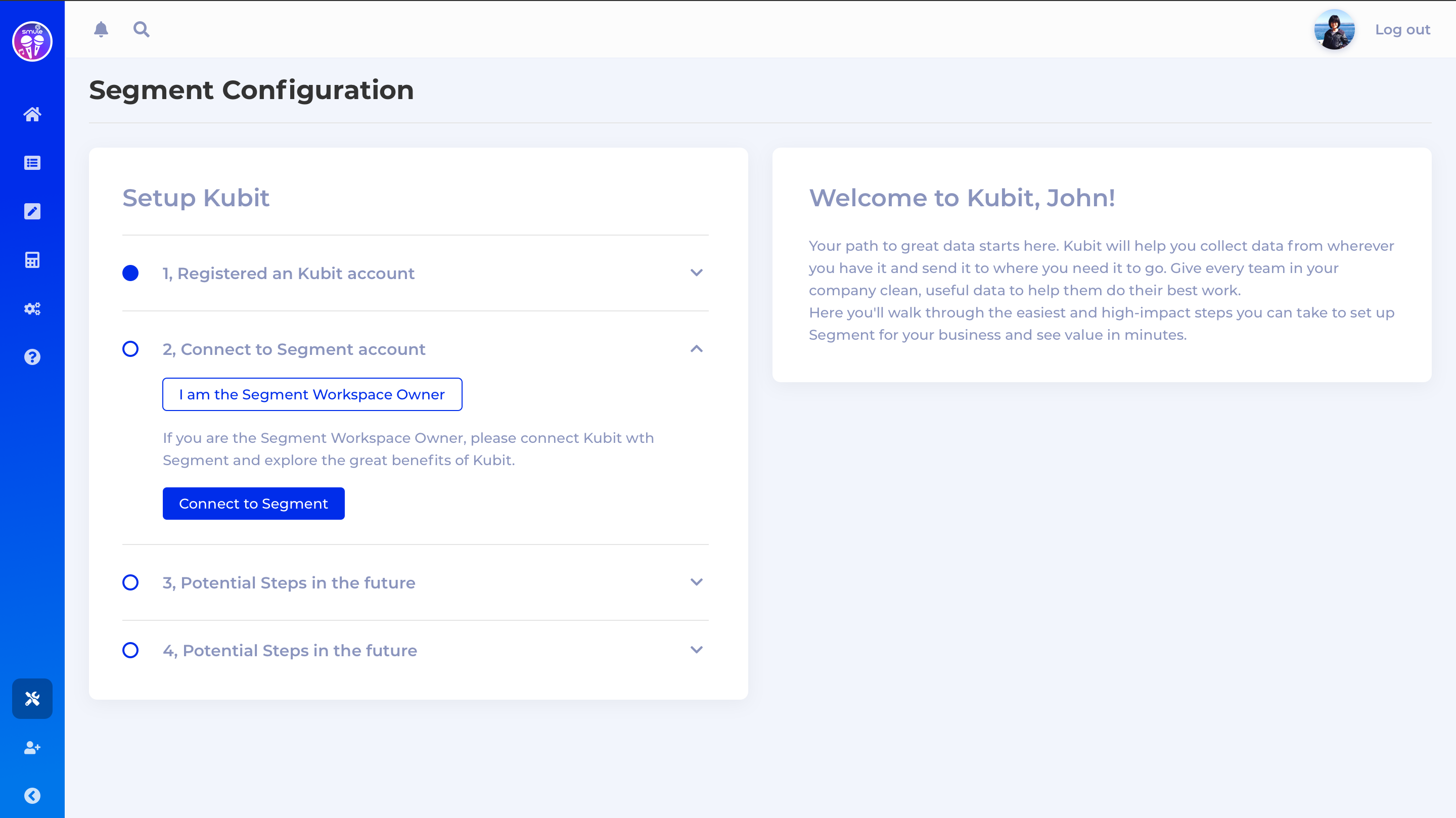 A screenshot of the Kubit Segment Configuration page.