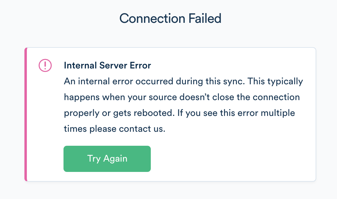 Screenshot of an Internal Server Error message in the Segment app.