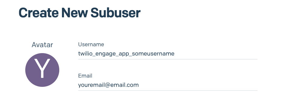 Adding a SendGrid subuser